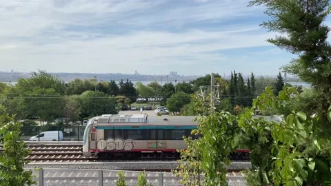 A Train in the City Video stock 160687871