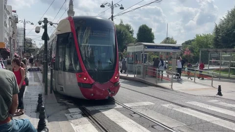 Train in the city Stock Footage 230023084