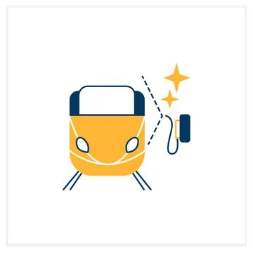 Train cleaning flat icon Stock Illustration
