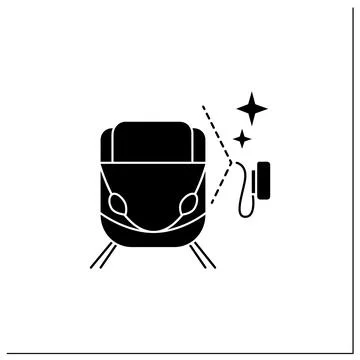 Train cleaning glyph icon Stock Illustration