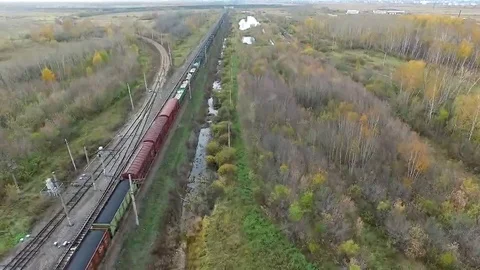 The train with coal drone shot Stock Footage 69222624