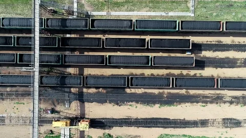 Train coal shipping export delivery russia black Stock Footage 113383209