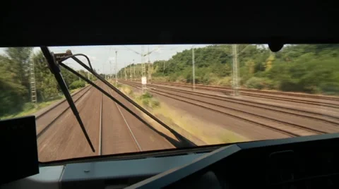 Train Cockpit View Stock Footage 989793