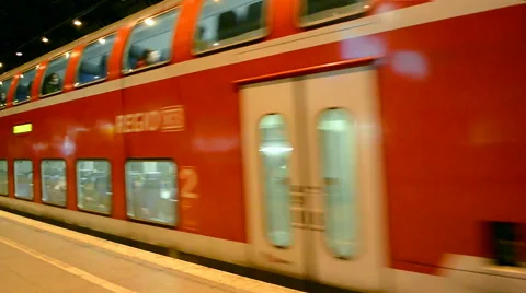 Train at Cologne main station (aka Koln Hauptbahnhof) in Cologne, Germany. Stock Footage 60594380