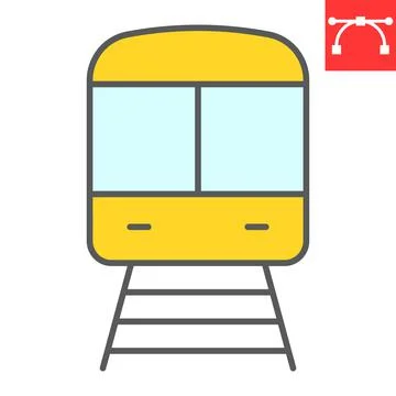 Train color line icon Stock Illustration
