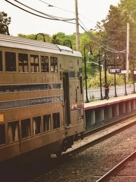 As the Train Comes In Stock Photos
