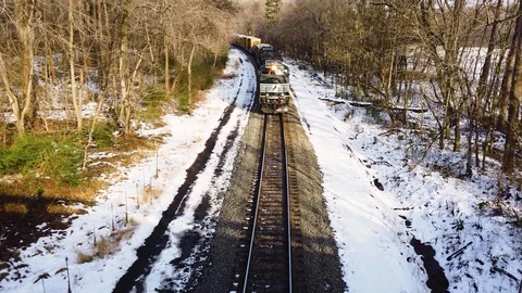 Train coming down the track Stock Footage 101430257