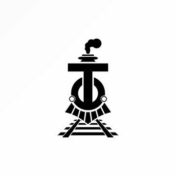 A train is coming down the tracks toward the viewer. Locomotive vector. Stock Illustration