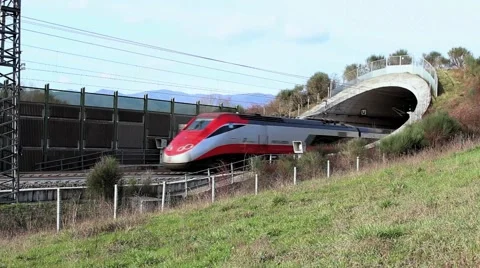 Train coming out of a tunnel Video stock 61006451
