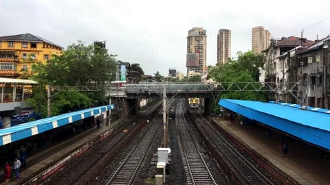 Train coming at the platform Lower Parel | Mumbai Stock Footage 272612688