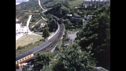 Train coming into St Ives Stock Footage 253105923