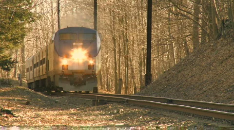 Train coming toward camera Stock-Footage 99657