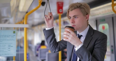 Train Commute to Work Stock Footage 91445971