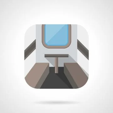 Train compartment flat color design vector icon Illustrazione stock