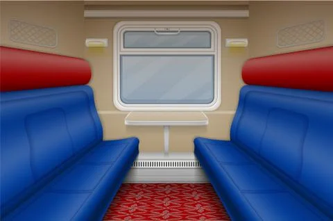 Train compartment inside view Stock Illustration