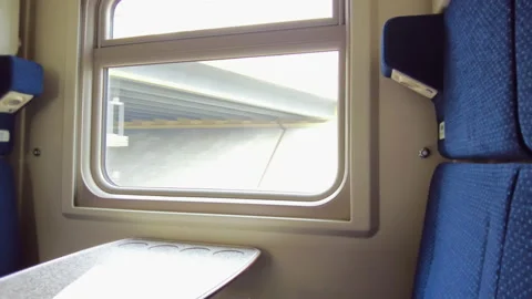 Train compartment window, train passing under the bridge, camera movement Stock Footage 165068729