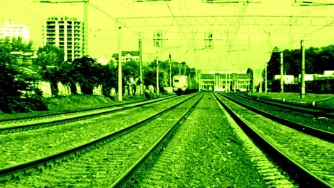 Train Composition In Lemon Color Stock Footage 101786197