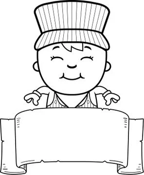 Train Conductor Banner Stock Illustration