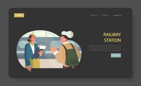 Train Conductor Consultation. Stock Illustration