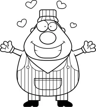 Train Conductor Hug Stock Illustration