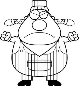Train Conductor Mad Stock Illustration