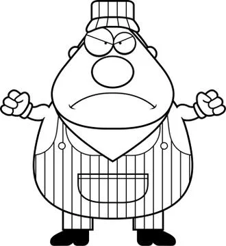 Train Conductor Mad Stock Illustration