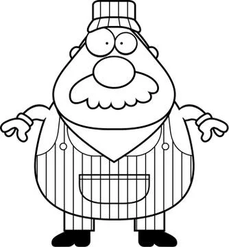 Train Conductor Mustache Stock Illustration