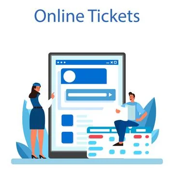 Train conductor online service or platform. Railway worker in uniform Stock Illustration
