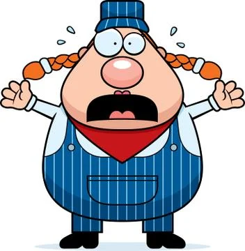 Train conductor panic Stock Illustration