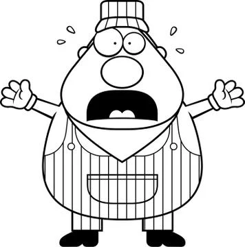 Train Conductor Panic Stock Illustration