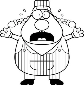 Train Conductor Panic Stock Illustration