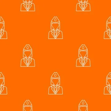 Train conductor pattern orange Stock Illustration