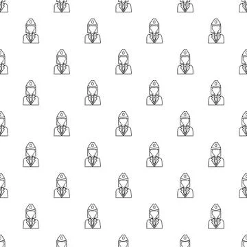 Train conductor pattern seamless Stock Illustration