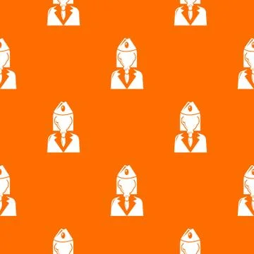Train conductor pattern vector orange Stock Illustration