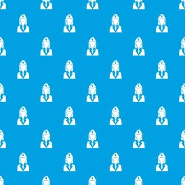Train conductor pattern vector seamless blue Stock Illustration