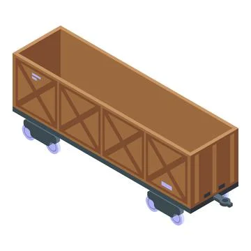 Train container icon, isometric style Stock Illustration