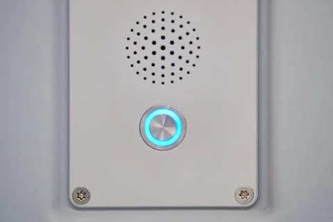 Train control panel with emergency call button. Stock Photos