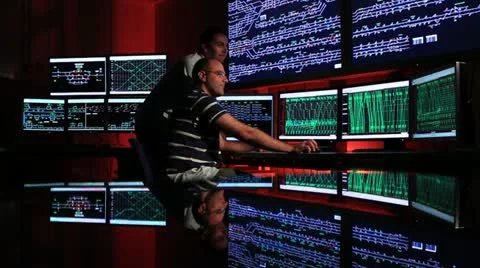 Train control room Stock Footage 12468935