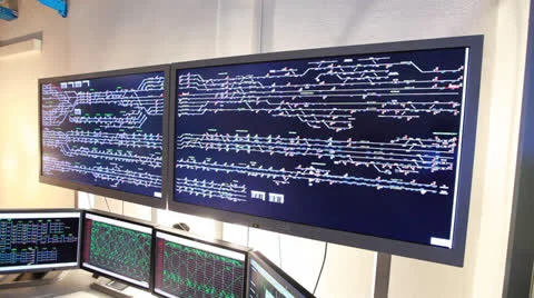 Train control room Stock Footage 22669668