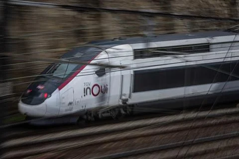 Train controllers' strike disrupts traffic during French school holidays, Paris, Foto stock