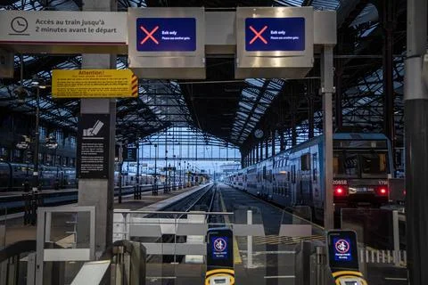 Train controllers' strike disrupts traffic during French school holidays, Paris, Photos