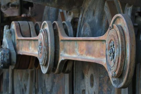 Train coupling rods  rl Stock Photos