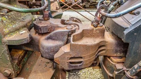 Train couplings Stock Photos