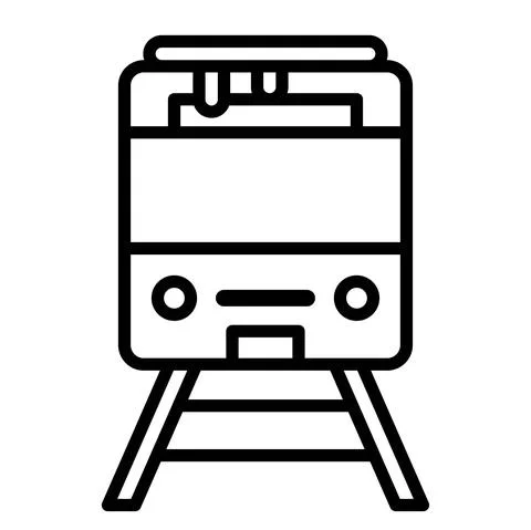 Train covered with snow icon, Winter city related vector Stock Illustration