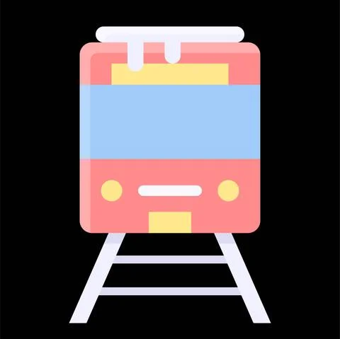 Train covered with snow icon, Winter city related vector Stock Illustration