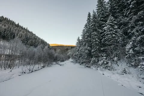 A train covered in snow Stock Photos