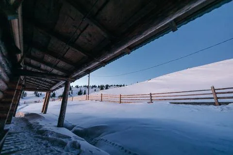 A train covered in snow Stock Photos