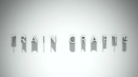 Train crafts 3D title animation white text on a white background Stock Footage 299749955