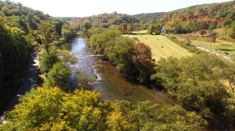 Train crossing bridge Stock Footage 69072558