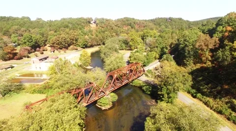  Train crossing bridge Stock Footage 69072748